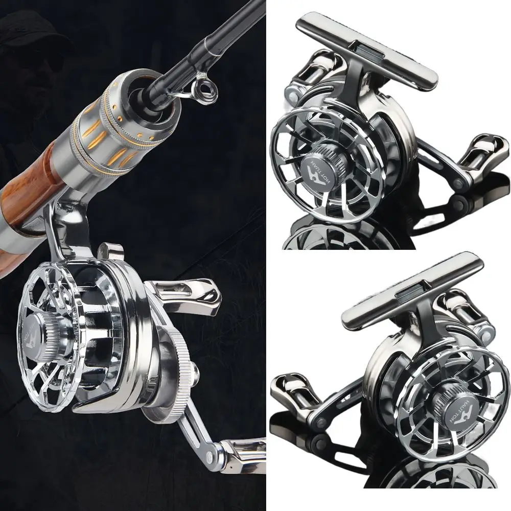 Lightweight Ice Fishing Spinning Reel 2+1 Metal Bearings Strength Smooth Fly Fishing Wheel Waterproof 2.6:1 Gear Ratio