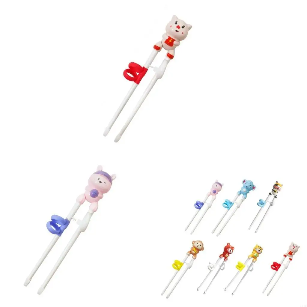 L9BE Cartoon Animals Childrens Learning Chopstick Helper Kids Training Chopsticks