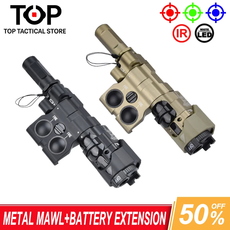 Airsoft WADSN Metal MAWL C1 Laser Pointer Red Blue IR Green Dot Sight Aiming Laser With MAWL Battery Extension Warehouse for AA