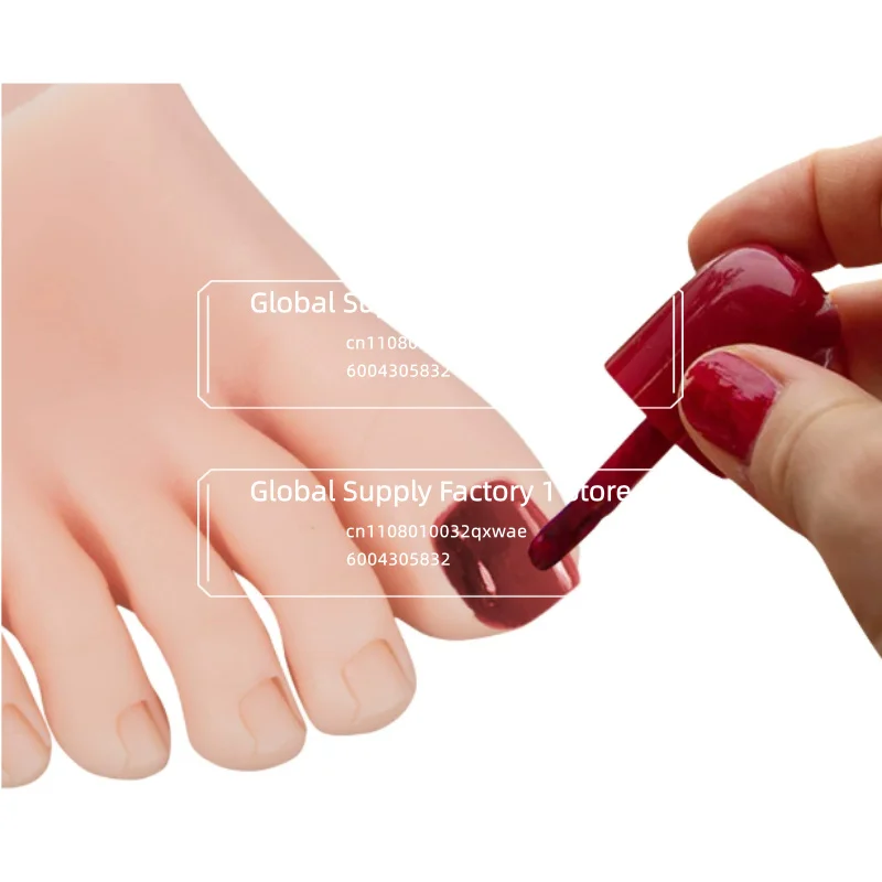 1PS Reusable Soft Silicone Nail Practice Foot Model – Manicure Training Display for Nail Art Coloring and Nail Tips