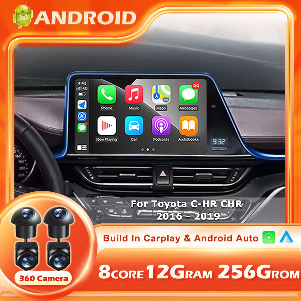 

Android 14 Carplay Auto Car Radio Multimedia Player For Toyota CHR C-HR 2016 - 2019 Autoradio GPS Stereo NO 2din Head Unit