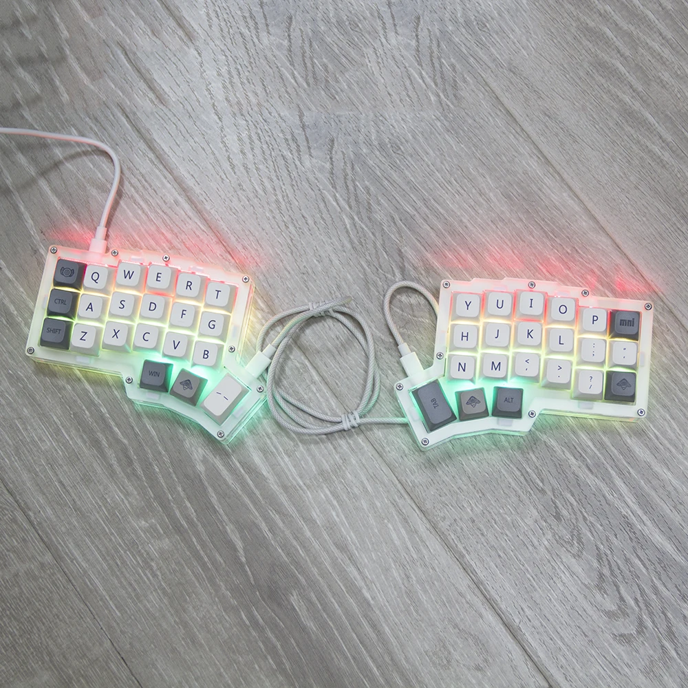 VIAL Keyboard Programable 42 Key Programable Mechanical Split Keyboard Gaming DIY Based on QMK  Hot waps RGB Backlit Keypad Kit