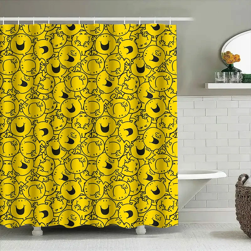Yellow Shower Curtain with Hap - مراجعة Home Decor Emoji وسعره