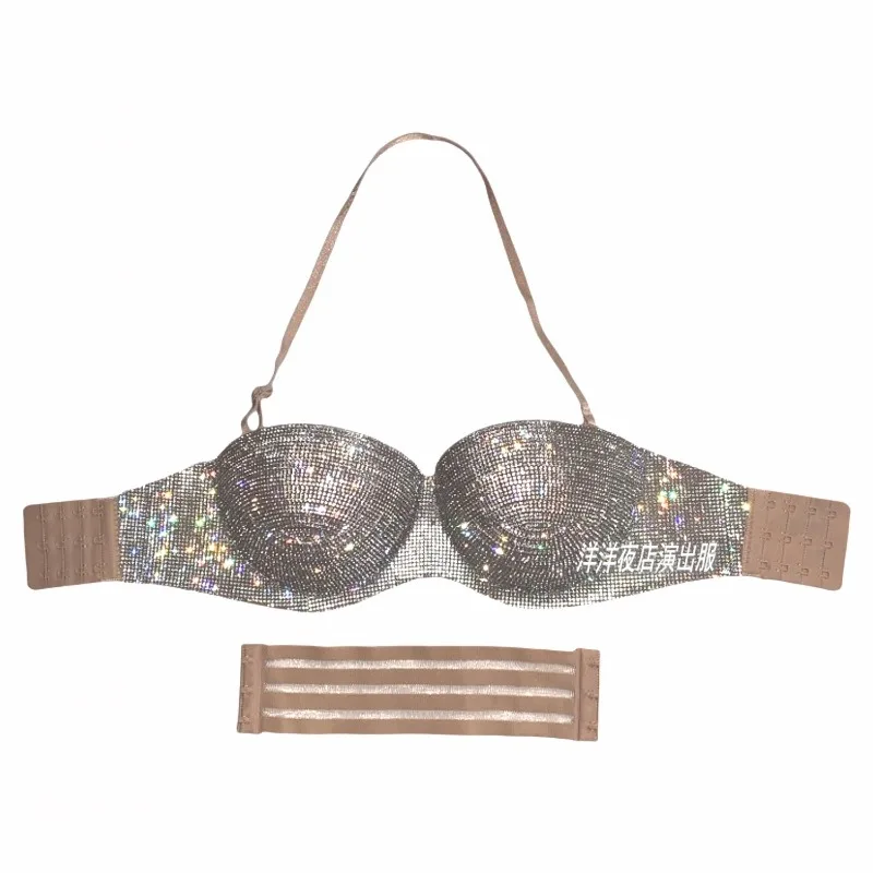 Customized Music Festival Party Costumes Belly Dancing Bra Stage Wear Bikini Shining Bra Bar Ds Performance Clothes Top Dj