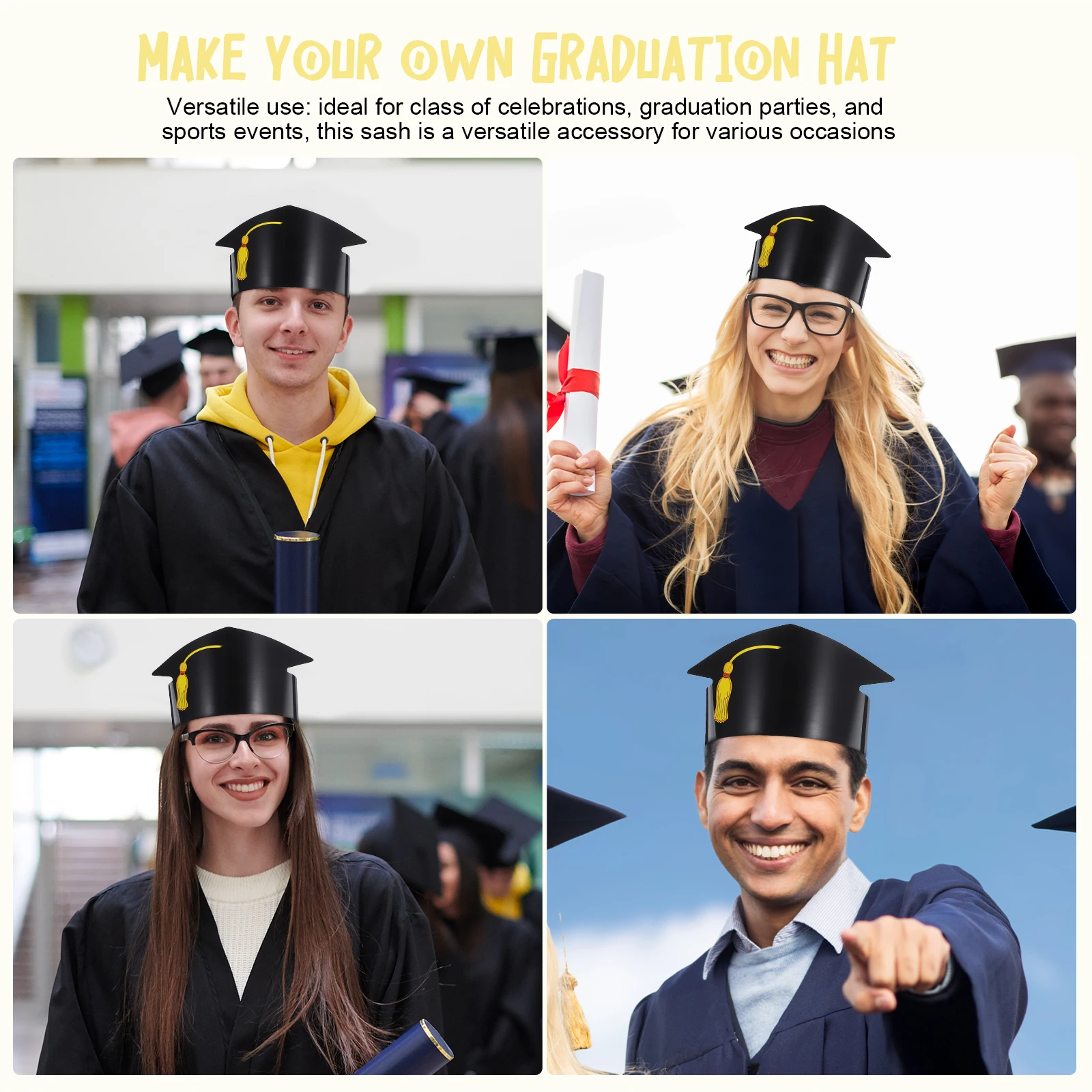 12 Pcs Paper Graduation Crowns Doctor Hat Graduates Decors Kids Caps Baby Supplies