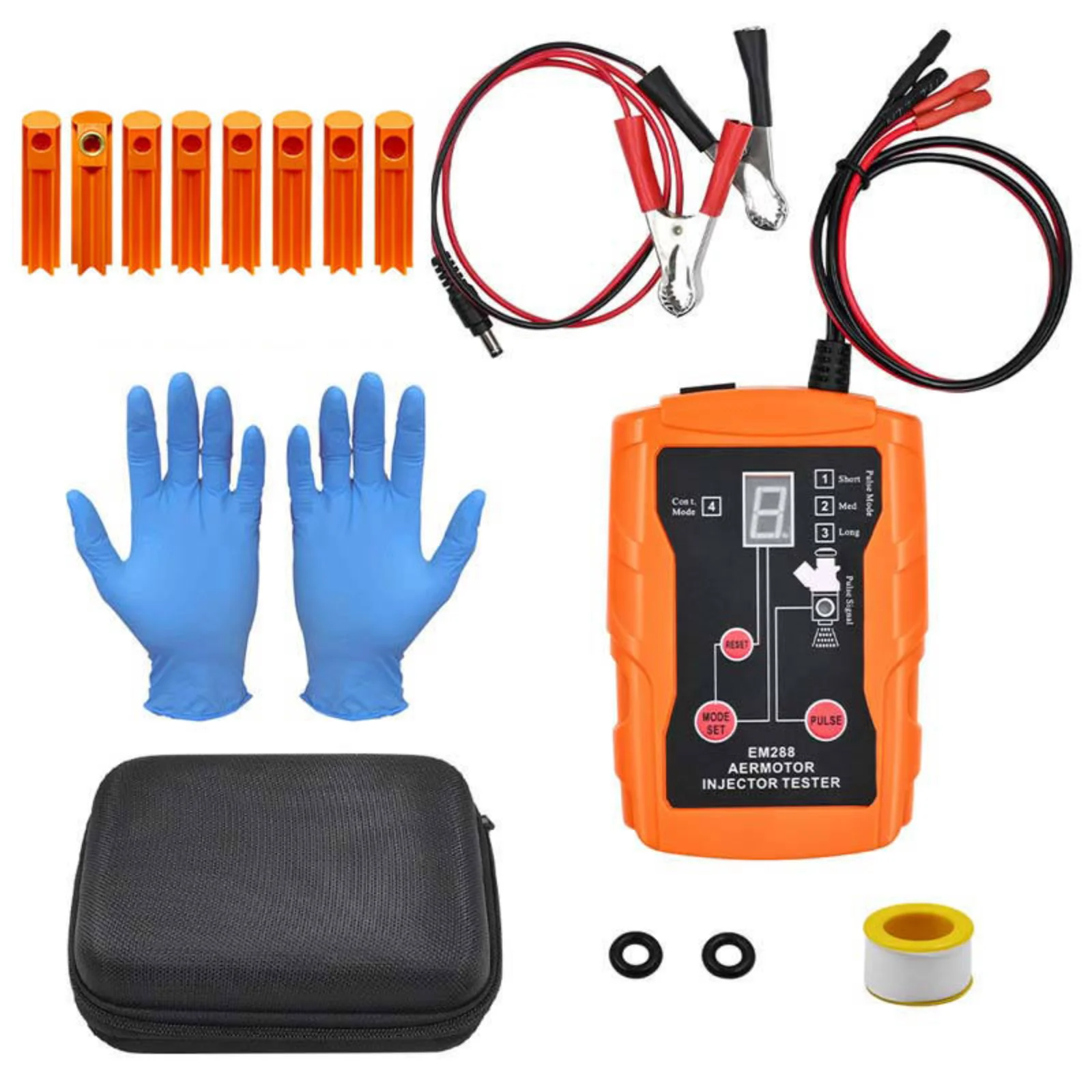 

EM288 Fuel Injector Tester DIY Cleaner Set 8 Pulse Modes Car Fuel Cleaning Injector Work with Fuel Pressure Tester Car