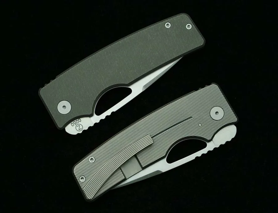 LEMIFSHE New OZ Rosie XL Real D2 Blade Titanium Alloy Handle Ceramic Bearing Outdoor Camping Pocket EDC Tool Folding Knife