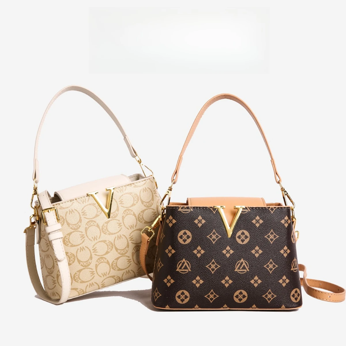 Elegancka torebka crossbody z nadrukiem muszli, torebka w stylu vintage z łańcuszkiem, uniwersalna torba na ramię i do ręki.