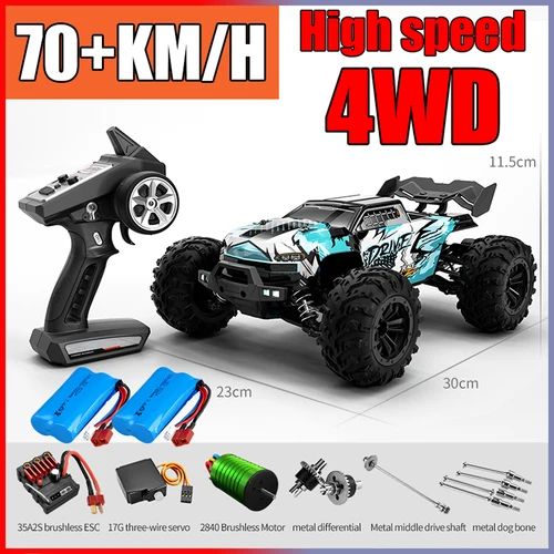 Rc 자동차 오프로드 4x4 고속 75 KM/H 원격 제어 자동차 LED 헤드라이트 브러시리스 4WD 1/16 몬스터 트럭 장난감 소년 선물