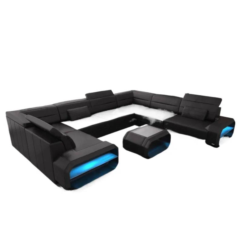 Sofa, top layer cowhide, simple living room, large and small apartments, leather art multi-color sofa combination