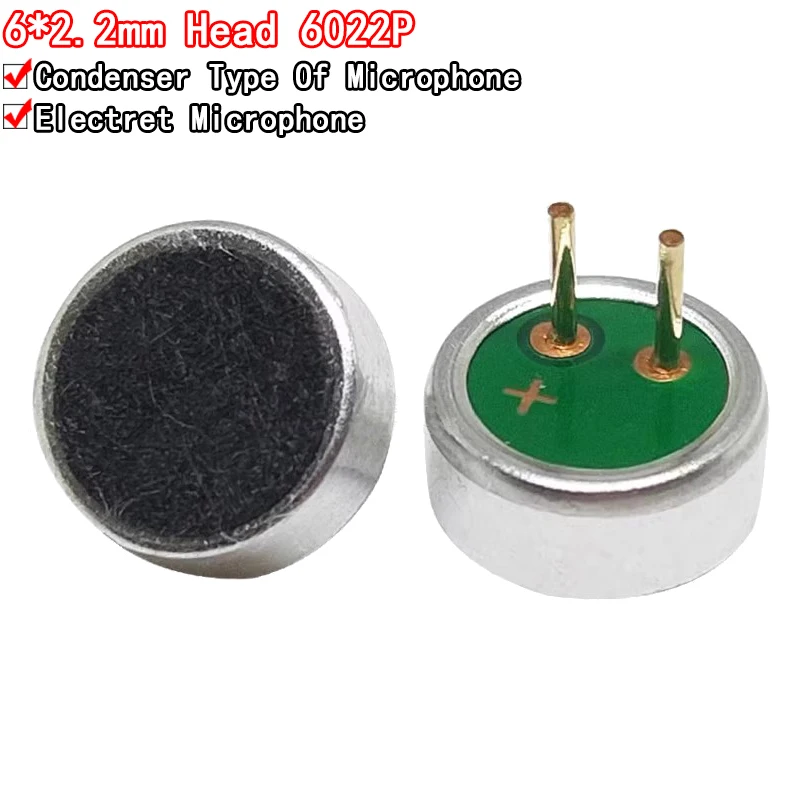

6*2.2mm Microphone Capacitive Electret Microphones Pick Up Sensitivity Electret Condenser 6mmx2.2mm Loudspeaker Mic For Arduino