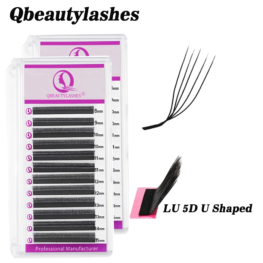 Qbeautylashes U 5D W Shape Eyelash Extensions Cílios Curl LU M C D YY High Quality False Extension Premium Individual lashes
