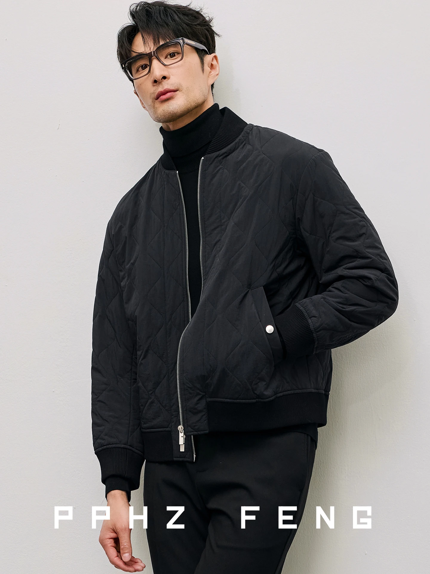 

Мужская модная верхняя одежда: тонкая хлопковая куртка-бомбер с 3D-вышивкой в виде автомобильного ромбовидного узора, на молнии, осенне-зимняя