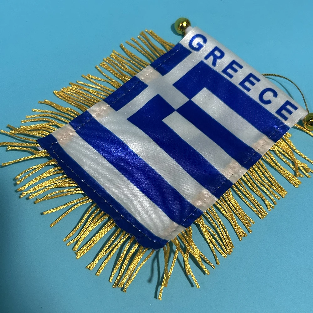 Bandera de Grecia para ventana coche poliéster impresa ambos lados - imagen 3