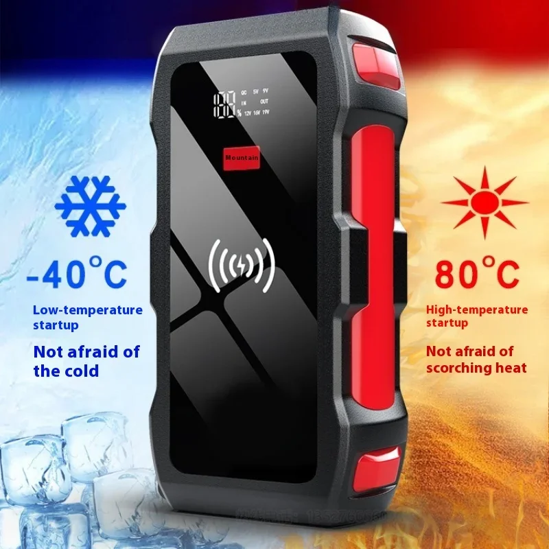 New 12V 12000mAh Car Jump Starter with Inflatable Pump Starter Booster  LED Light Portable Power Bank for Auto Motorcycles