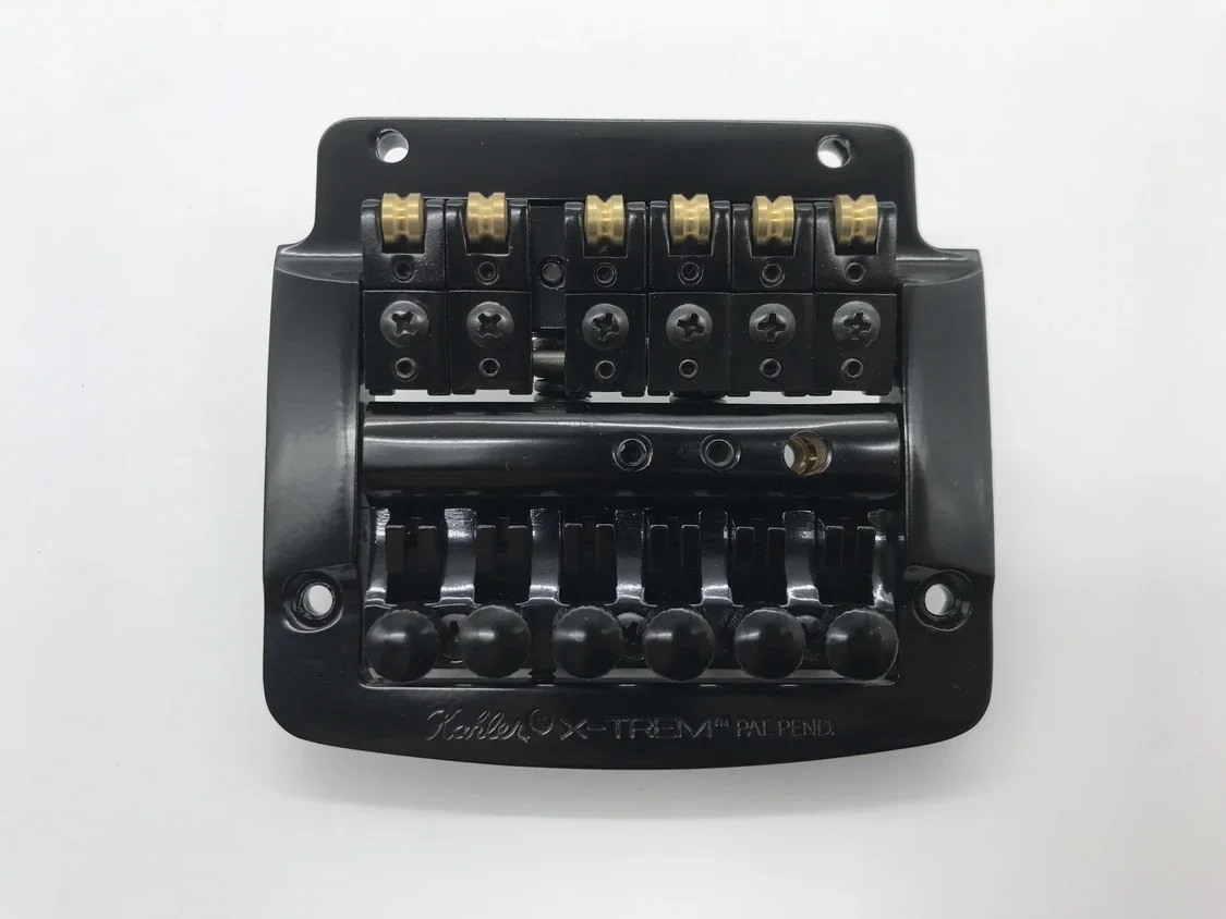 Kahler Tremolo-systeem voor elektrische gitaar Double Rocking Pulling String Plate/Tremolo-gitaarbrug, zwart, chroom, met snaarslot