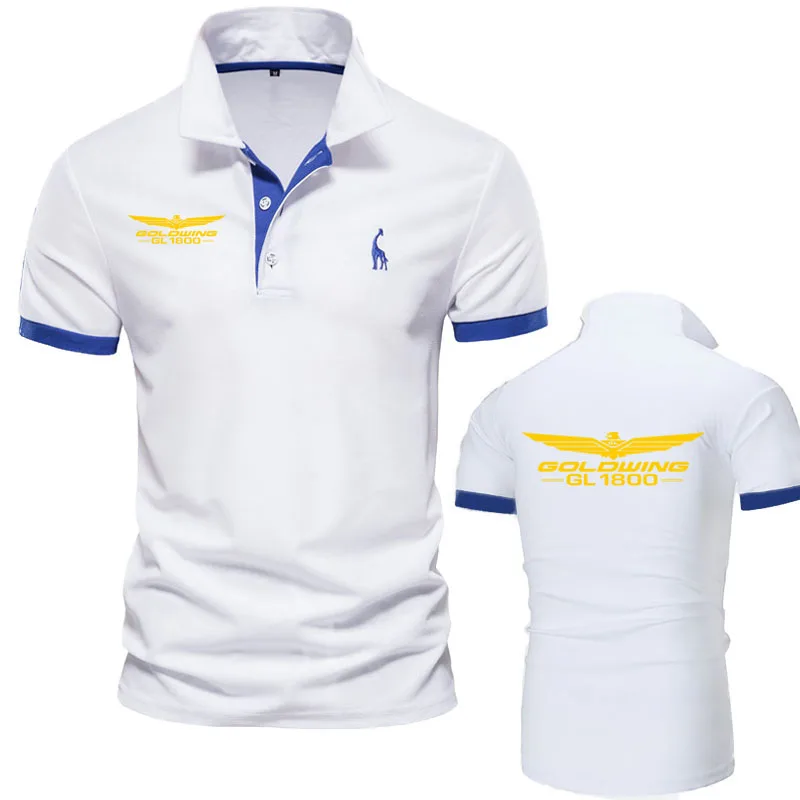 Poloshirts Goldving Gl1800 Motocycles Revers T-Shirts Polo 'S Sport Fitness Slim Fit Heren Nieuwe Mode Kleding Top