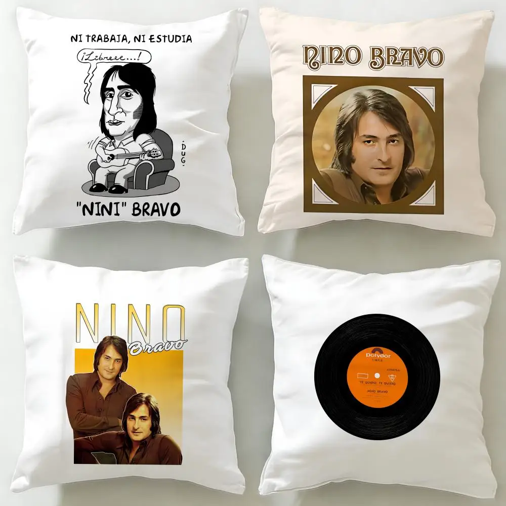 Celebrity Nino Bravo Cushion Cover Soft & Easy-Wash Pillow Case – Versatile for Couch, Bed, Travel and Office