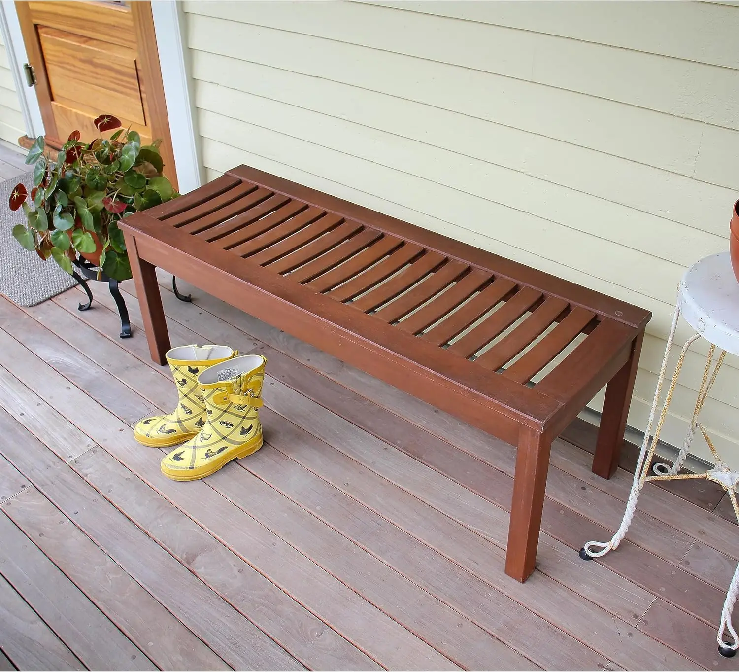 Achla-Outdoor Backless Garden Bench Designs, 4 pés, OFB-08