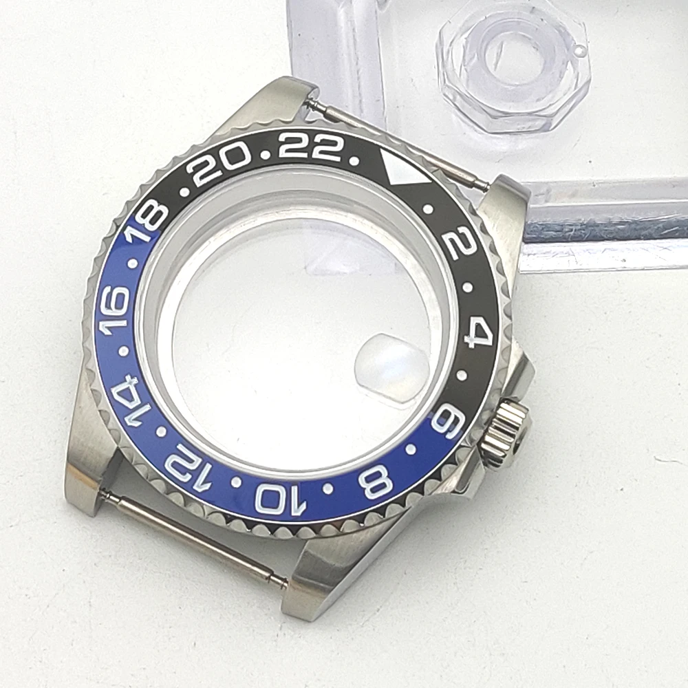 Caja automática de acero inoxidable para hombre de 40 mm, parte trasera transparente, mecánica resistente al agua, accesorios para reloj