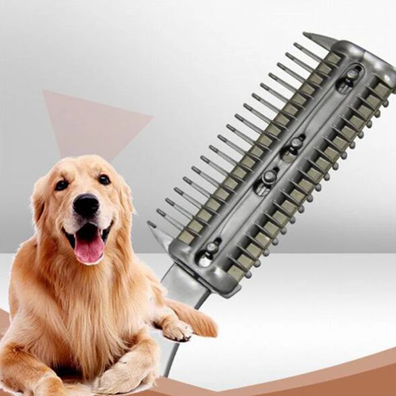 Pet Dog Hair Trimmer Comb Cutting Cut With 2 Blades Grooming Razor Thinning Dog Cat Combs Dog cat Hair Remover hair brush comb