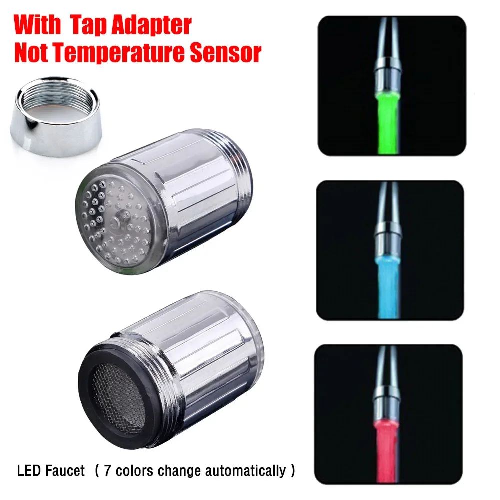 enjoydeal LED Shower Tap Faucet Nozzle Head Novelty Faucet  Nozzle Head Shower Tap Luminous Glow Light-up Bathroom 3 Type Light