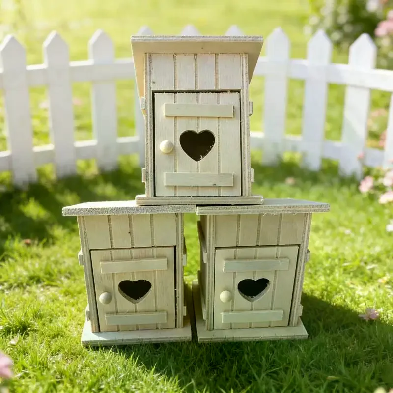 1 Pezzo Decorazione Casa delle Bambole, Mini Nido per Uccelli in Legno, Modello Pollaio, Accessori per Fotografia, Miniature per Casa delle Bambole