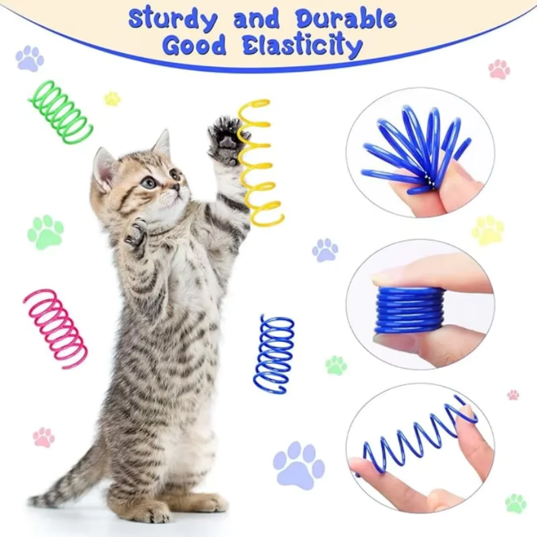 Cat Spring Toy (48 piece set), a small tool for relieving boredom, used for tapping, biting, hunting, and active healthy play