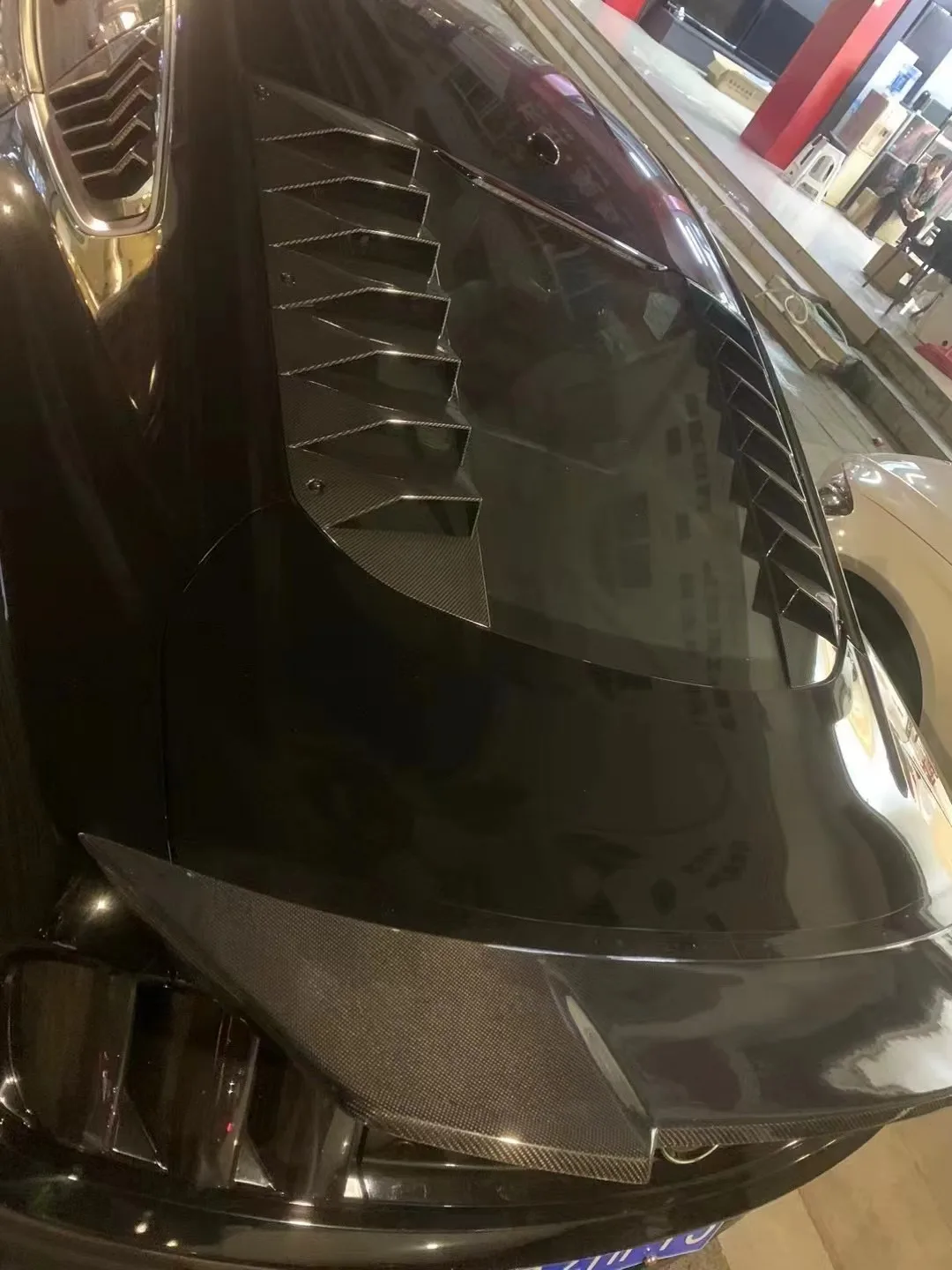 Heckscheiben-Lamellen für Ford Mustang, ABS-Material ab 2015, glänzende Lamellen, Heckscheiben-Lamellen