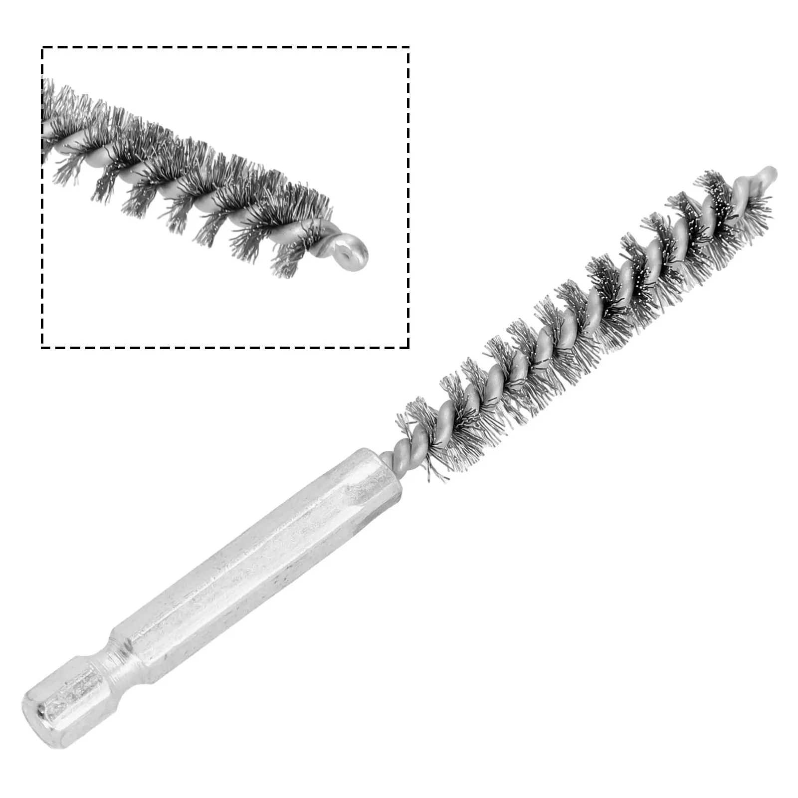 1pc 9-25mm Stainless Steel Drilling Brush Wire Tube Machinery Cleaning Brush Rust Cleaner For Electric Drill Tool