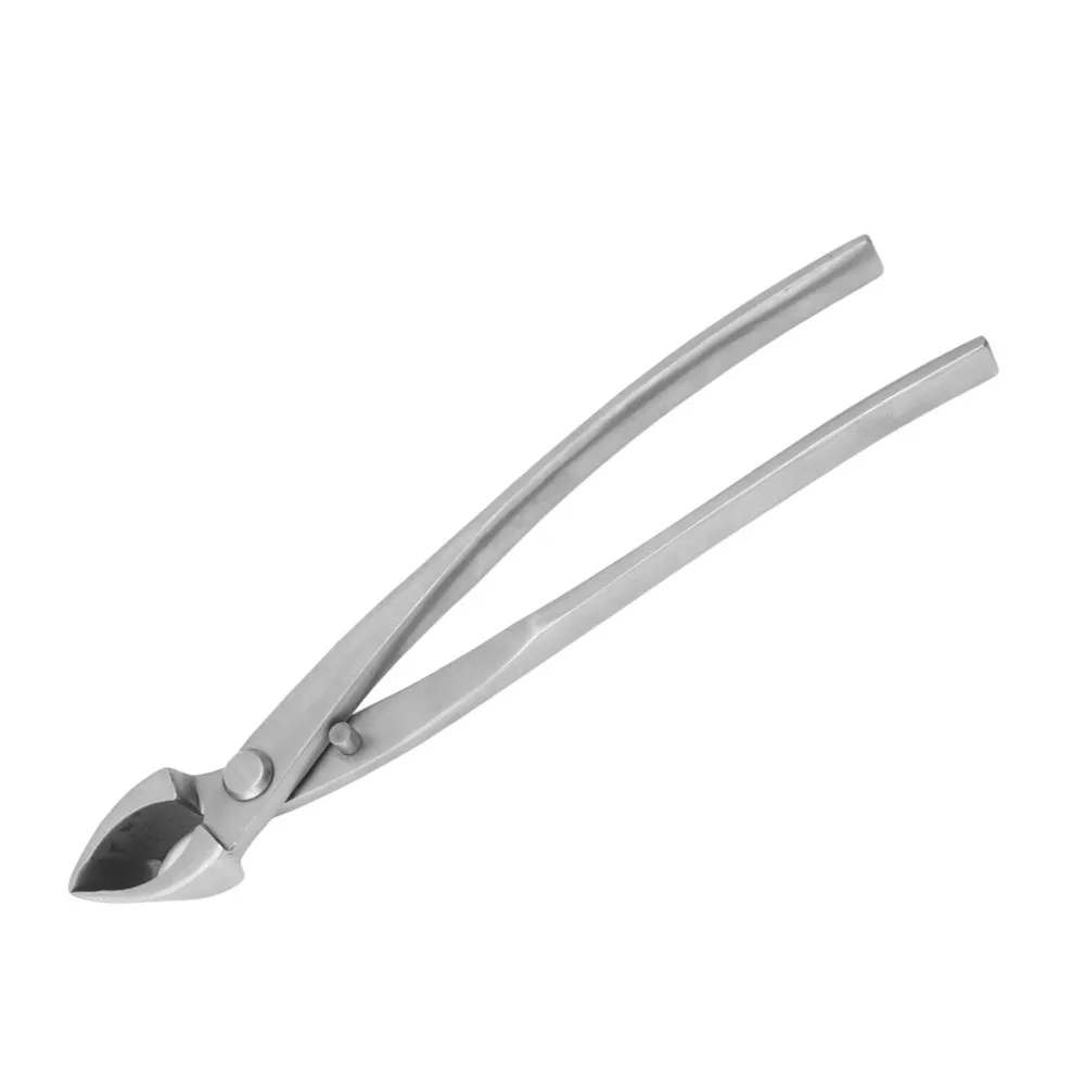 Durable Silver Concave Branch Cutter Ergonomic Handle Stainless Steel Knob Cutter Bevel Design Round Edge Bonsai Cutter