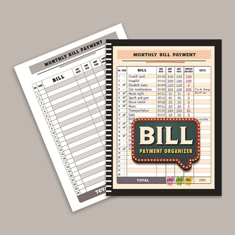 Bill Tracker Notebook Monthly Bill Organizer & Planner For Personal Budgeting Financial, Bill Payment Organizer