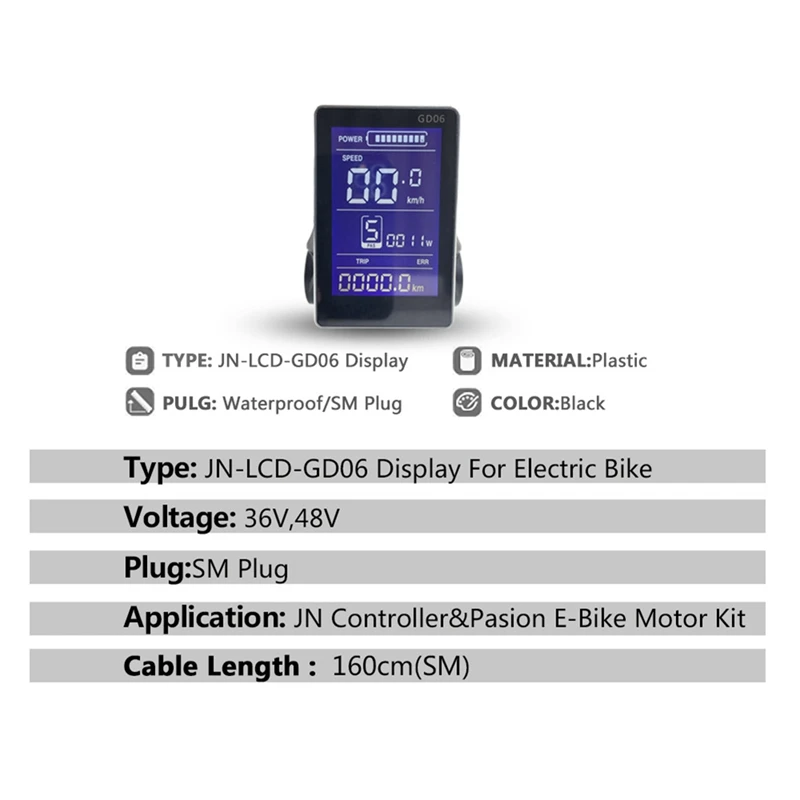 Controller System 30A Ebike Controller Electric Bike Conversion Kit Aluminum Alloy+Plastic For 36V/48V 1000W Motors GD06