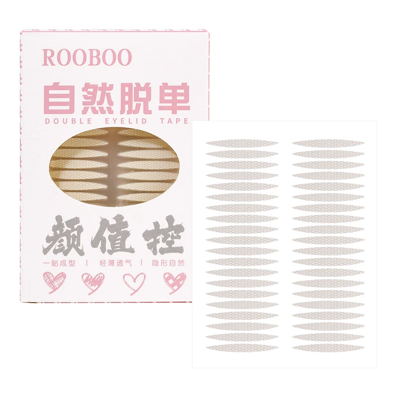 10 แผ่น/lot เทปตาสองชั้นที่มองไม่เห็น Natural Eyelid Lift Band Self กาวโปร่งใสลูกไม้ไฟเบอร์สติกเกอร์กันน้ํา