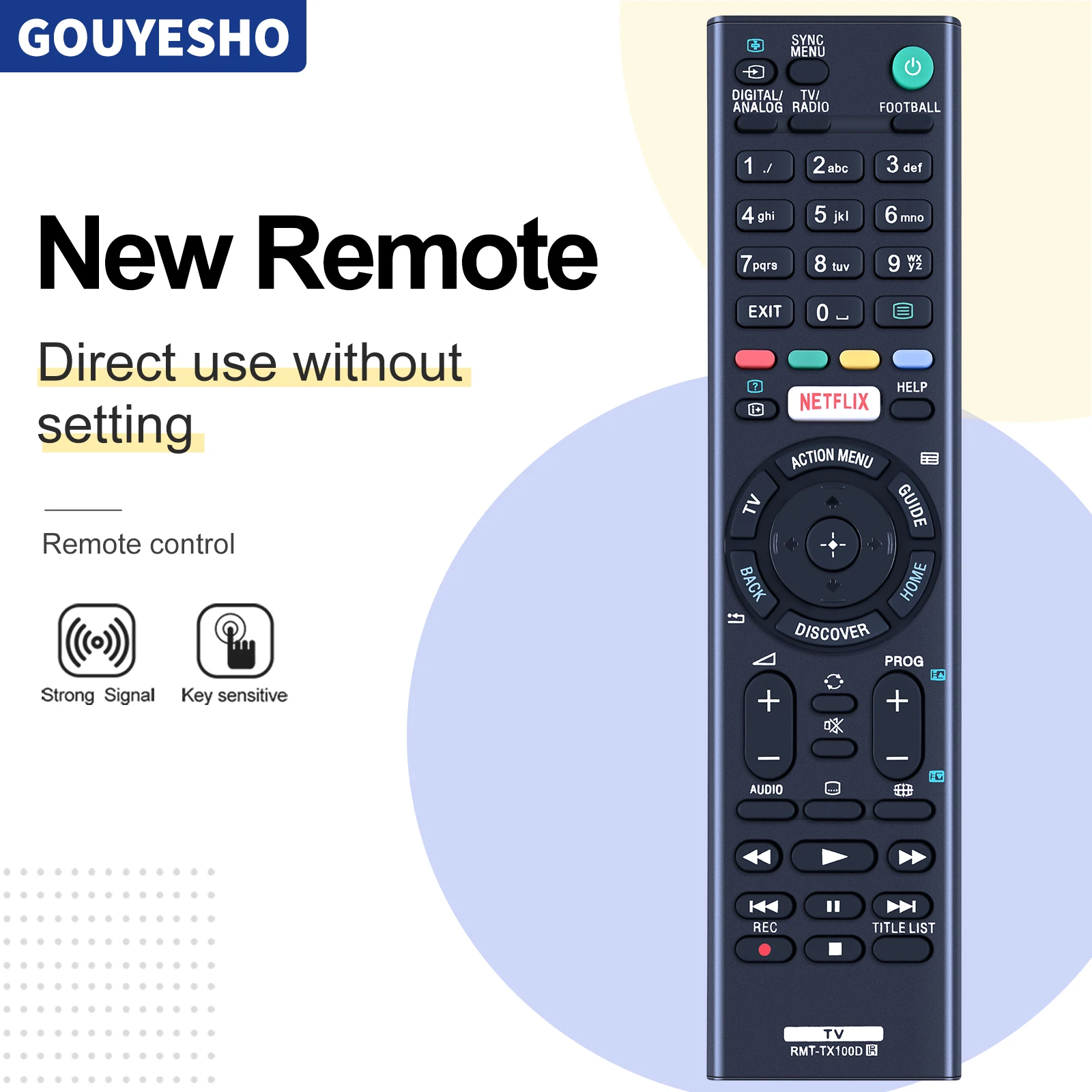 New RMT-TX100D For Sony HD TV Remote Control KDL-50W755C KDL-50W756C FW-55X8570C