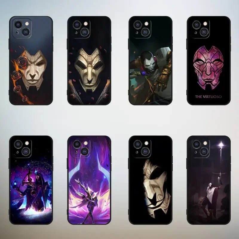 Khada Jhin Virtuoso Game Phone Case For iPhone,11,12,Mini,13,14,15,PRO,XS,MAX,X,XR,6,7,8,Plus Black Shell