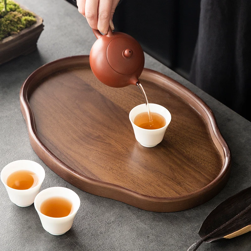 Irregular Afeteria Tea Tray Living Room Coasters Hospitality Office Tea Tray Dining Accessories Bandeja Madera Home Decorationgs 4