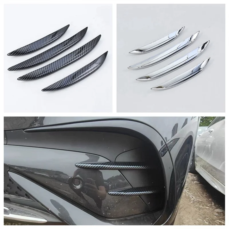 Car Front Rear Fog Light Lamp Eyebrow Frame Trim Cover Sticker for GLC Class X254 2023 (Carbon)