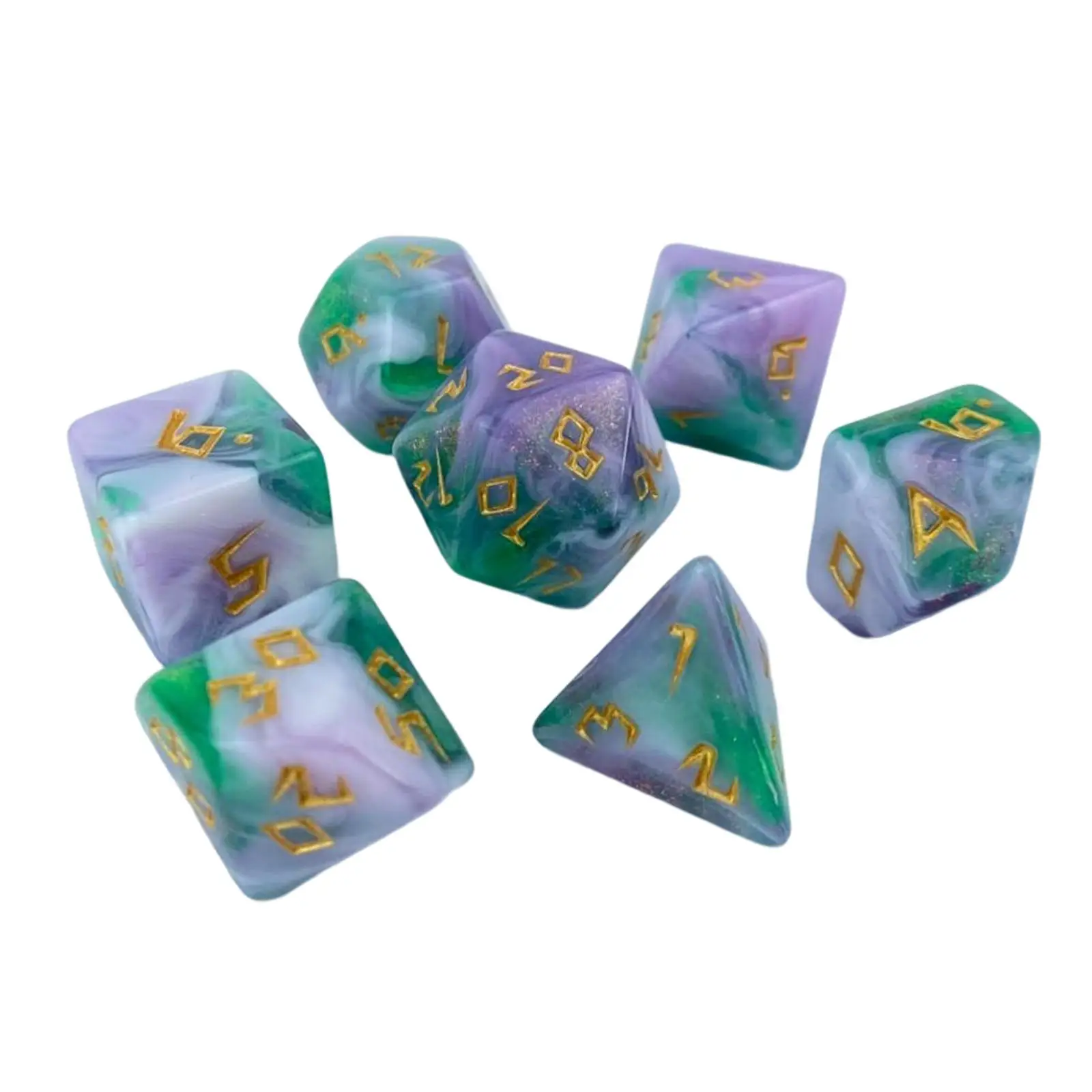 D6 D8 D10 D4 Dice Set Acrylic Polyhedral Multi Sided for Tabletop Games Math Learning Teaching Props