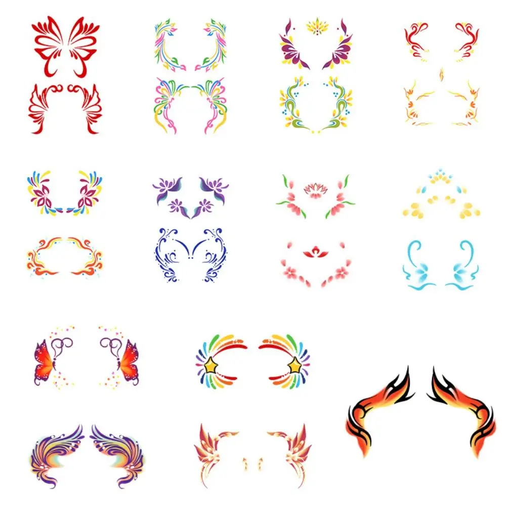 13 pcs Rainbow Star Eyes Tattoo Stickers DIY Colorful Temporary Tattoo Stickers Long-Lasting Non-Reflective Children Stickers