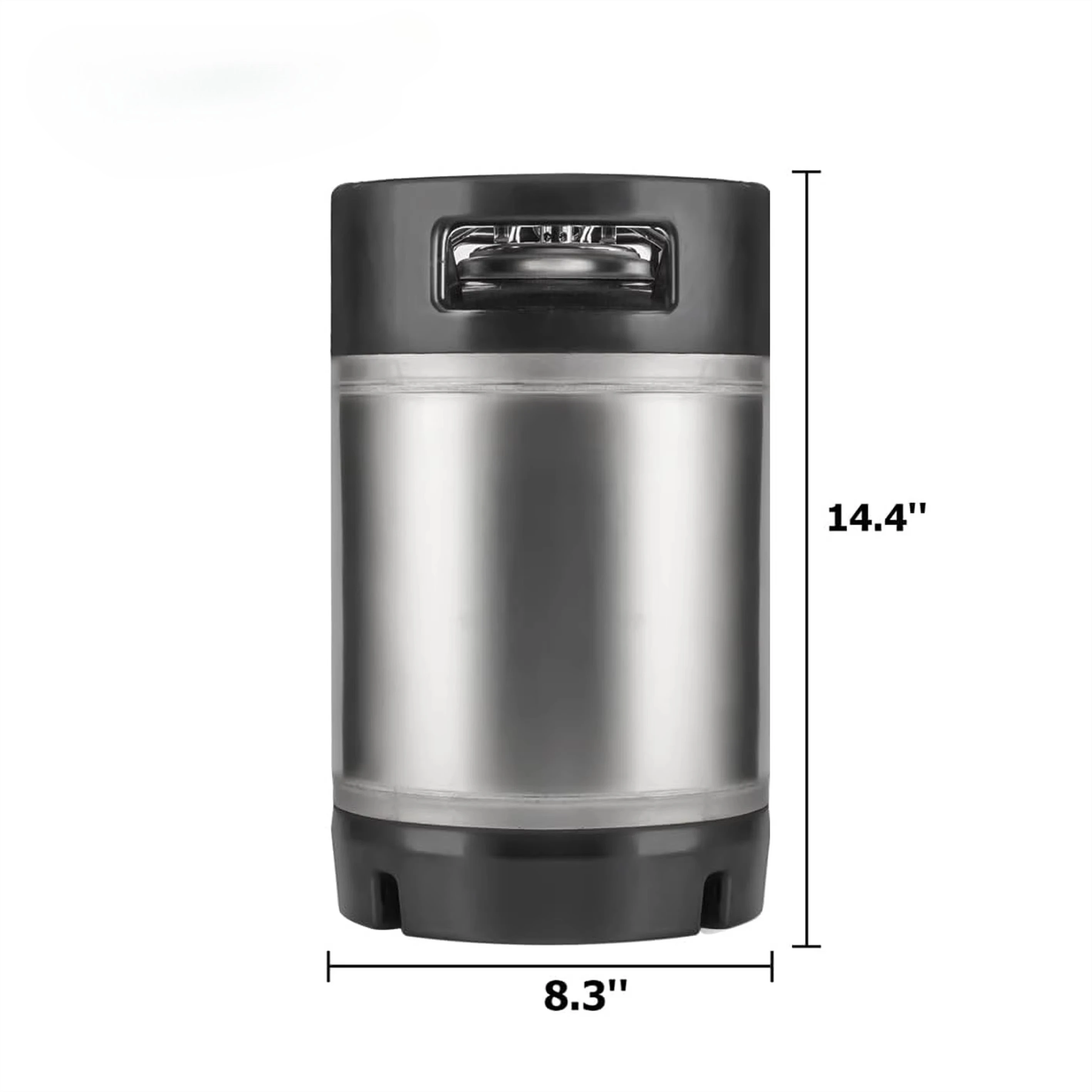 

2.5 Gal 9.5L Ball Lock 304 Stainless Steel Syrup Milk Soda Barrel Rubber Handle Bucket Cornelius Keg