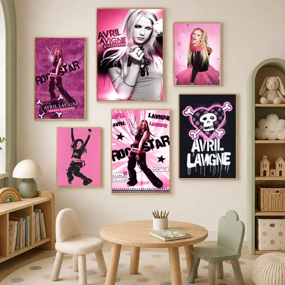 Singer Avril Ramona Lavigne Whibley Poster Self-Stick HD PVC Wall Art Poster, Waterproof Decor for Bedroom, Living Room and Home