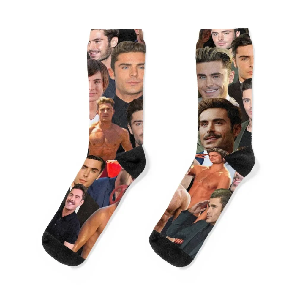 

Zac Efron Photo Collage Socks basketball sports and leisure custom sports Women Socks Men's