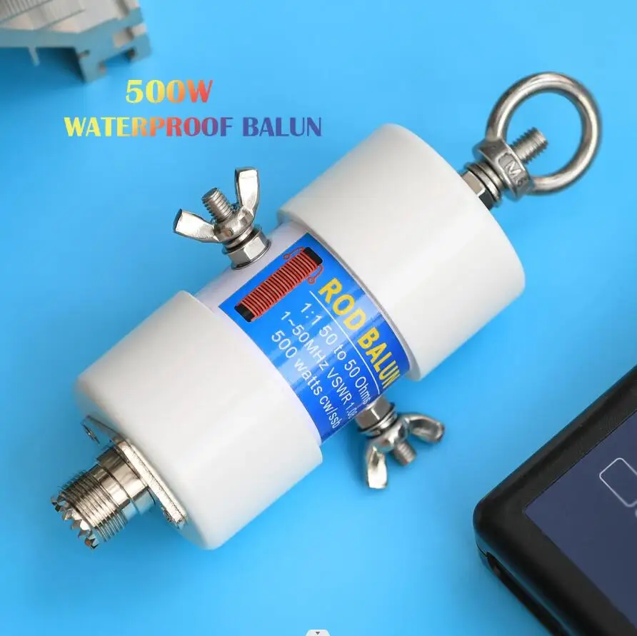 1-50MHz 500Watt HF Balun DIY Waterproof Antenna Balun 1:1 Voltage Balun with UHF Female (SO-239) Connector