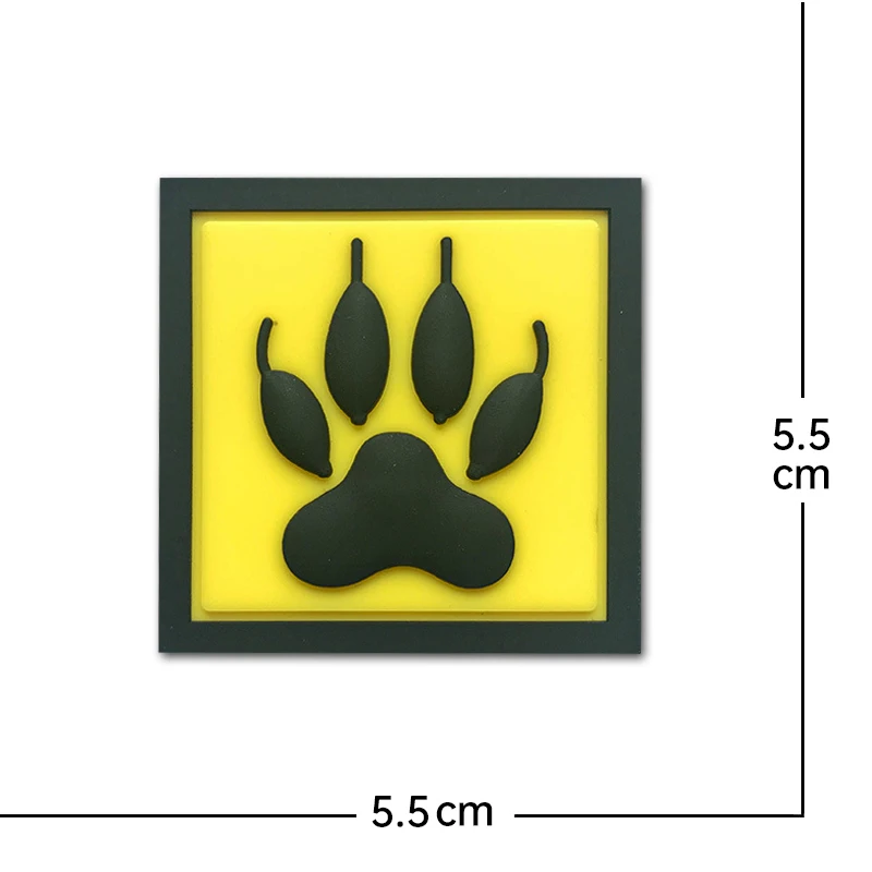 Wolf paw PVC Rubber high quality patches Tactical armband Personality Badge hook Cloth Sticker Emblem Applique