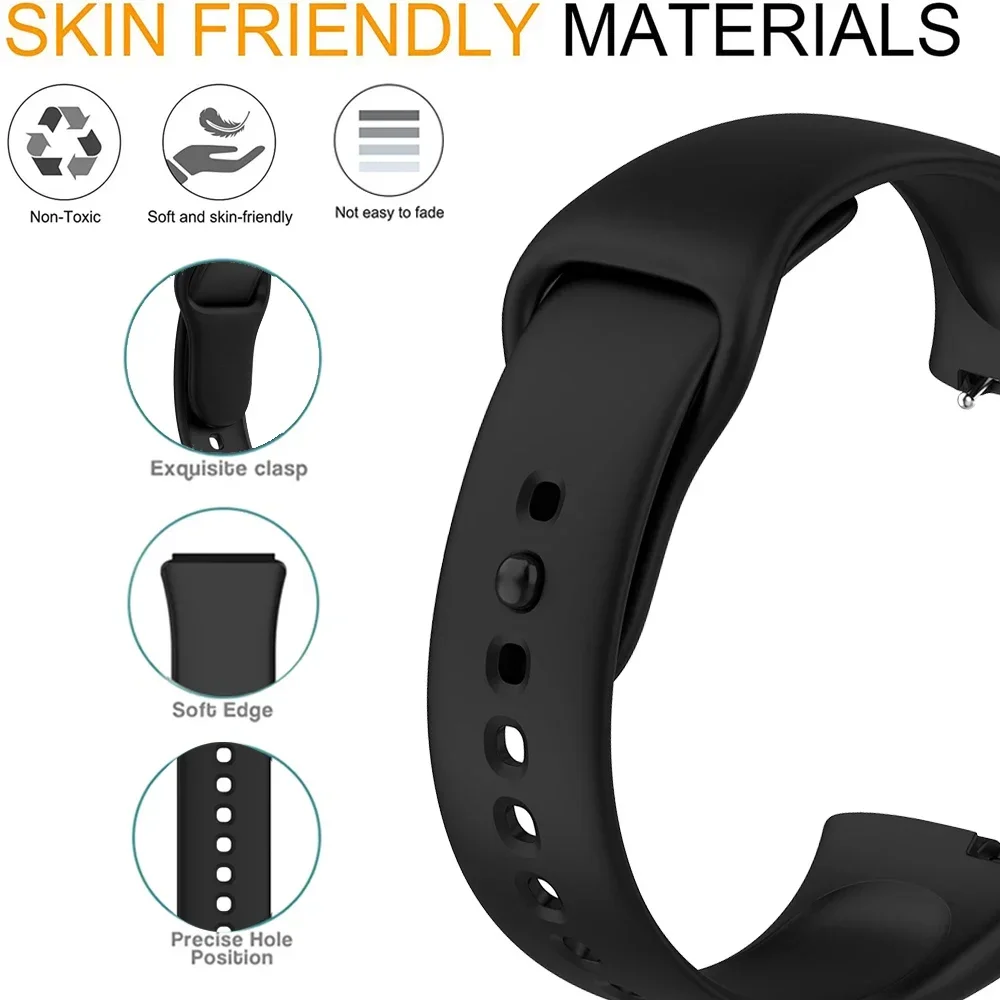 Soft Silicone Strap for Redmi Watch 3 Active Strap Accessories Smart Replacement Watchband and Screen Protector Case Wristband