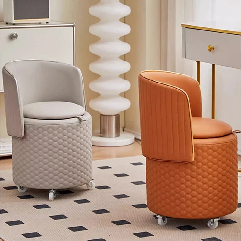 Folding storage makeup stool Storage rotating stool Modern minimalist bedroom removable