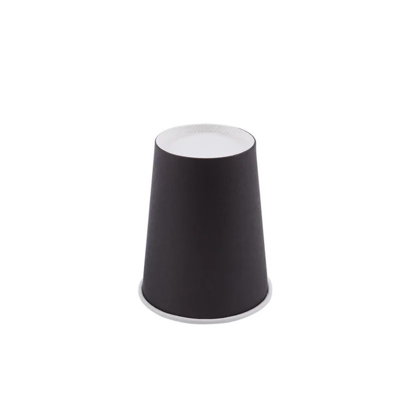 AB33-80 Paper Cups (9Oz) - Plain Solid Colours Birthday Party Tableware Catering(Black)