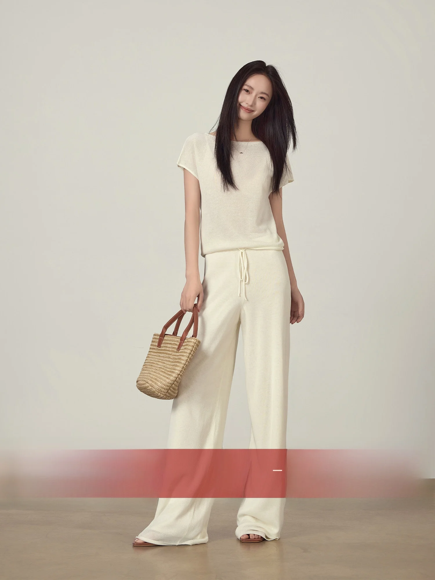 

Summer Lightweight Casual Linen Set Women's Loose Fit Short Sleeve Two-Piece Suit Breathable Comfortable High Waist Pants
