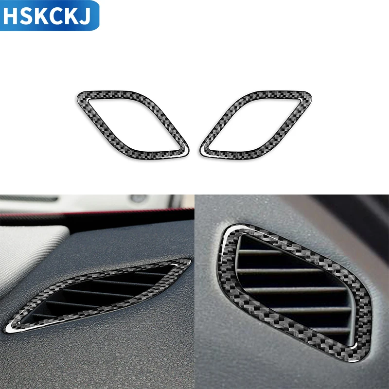 For BMW X1 E84 2013 2014 2015 Carbon Fiber Car Accessories Interior Air Conditioning AC Air Vent Outlet Cover Decoration Styling